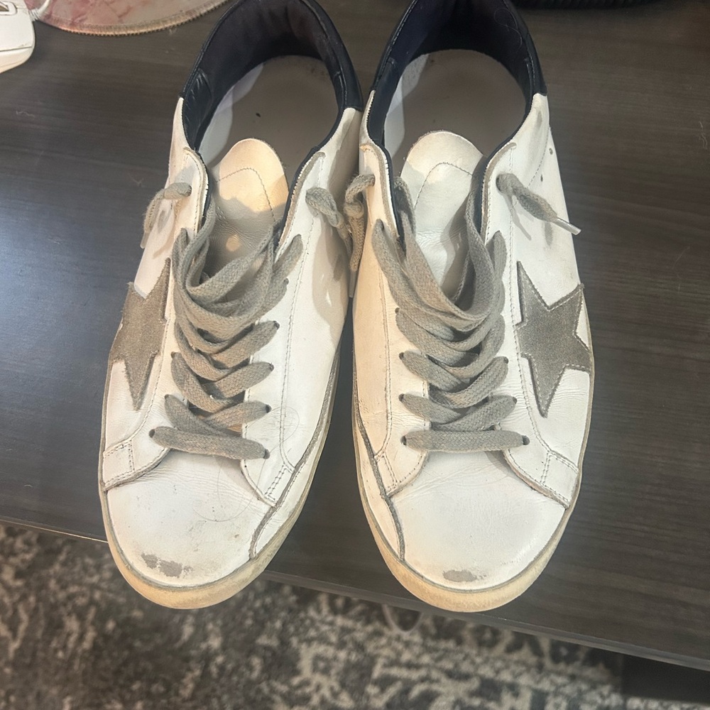 Classic White and Gray Minimalist Sneakers